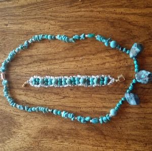 Turquoise necklace and bracelet